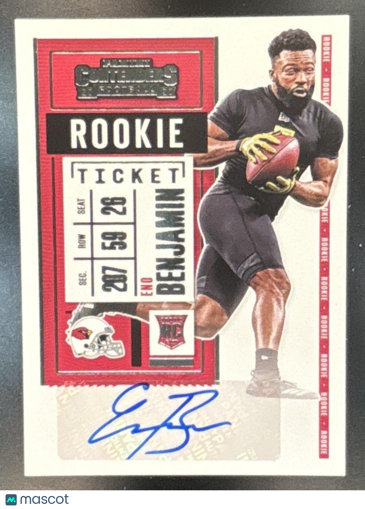 2020 Panini Contenders Eno Benjamin #215b Auto RC Arizona Cardinals