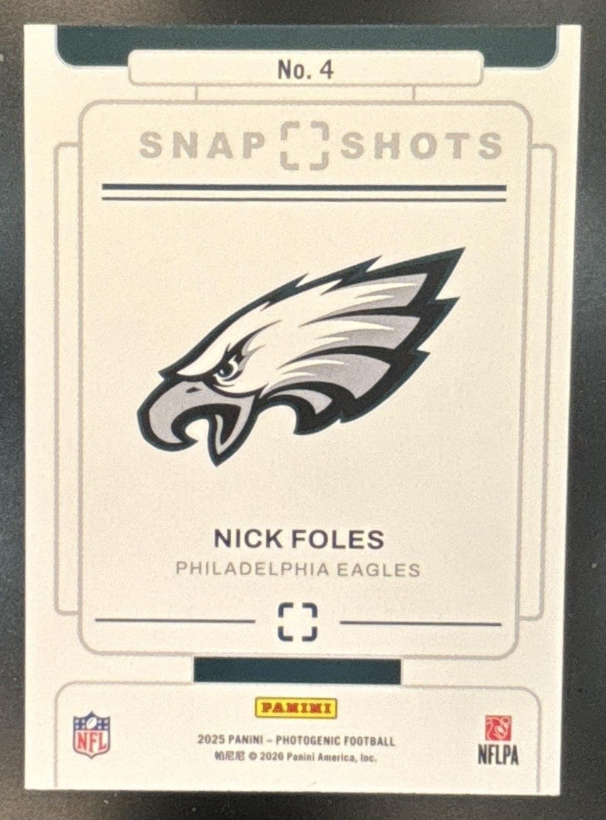 2025 Panini PhotoGenic Nick Foles Championship Snapshots Teal /35 #4 Eagles