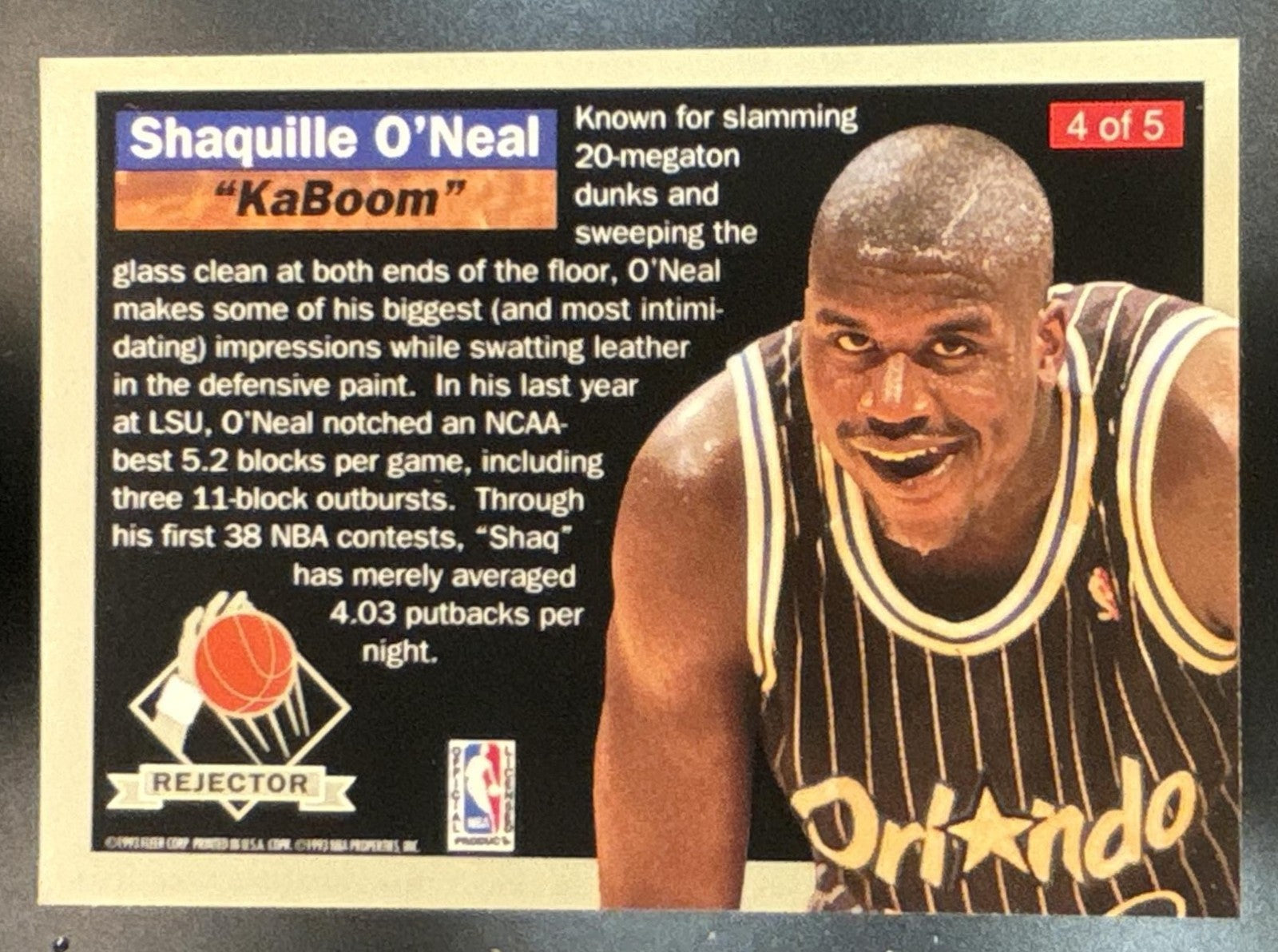 1992-93 Fleer Ultra Shaquille O'Neal Rejectors #4 RC Orlando Magic