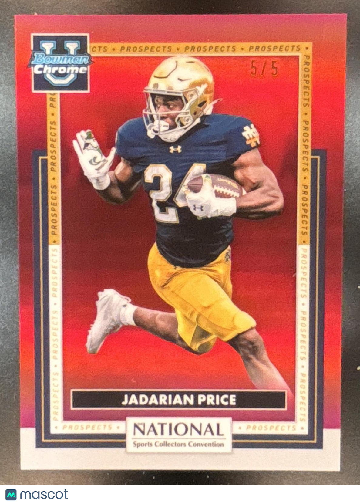 2026 Topps NSCC Collection Jadarian Price Bowman U Chrome Red Refractor 5/5