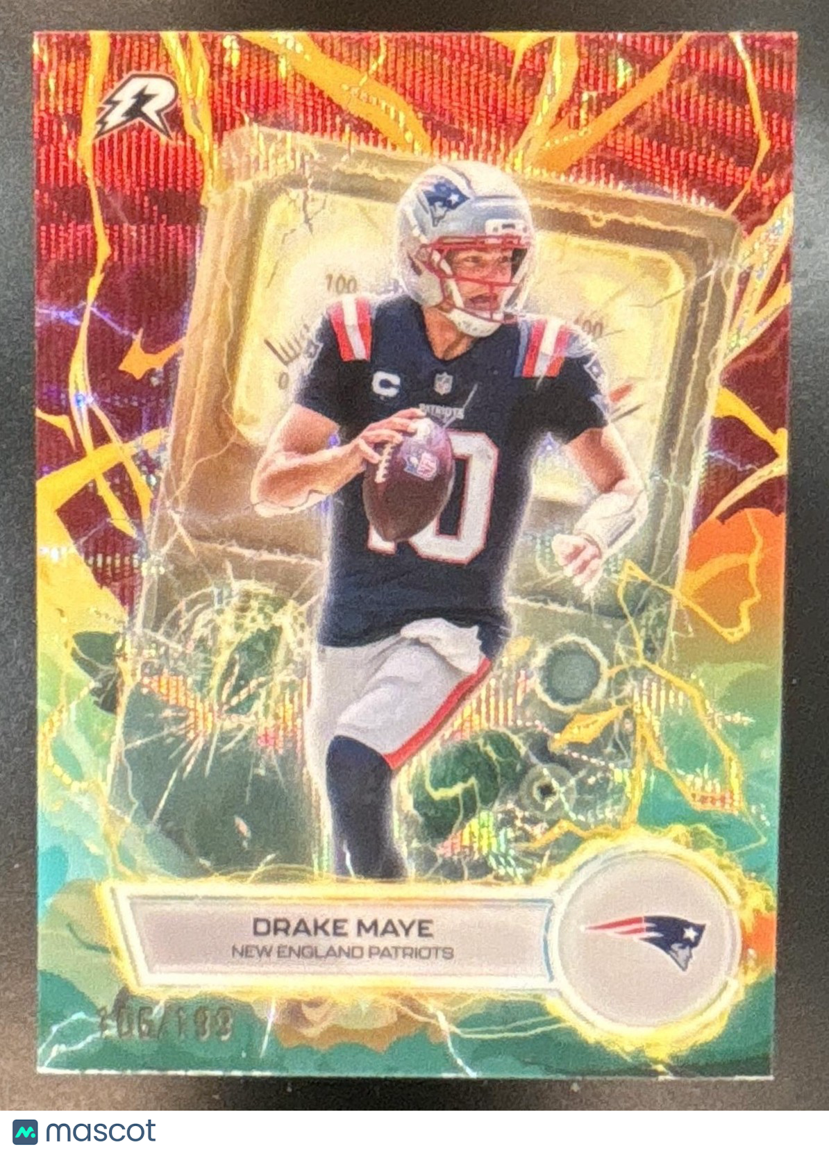 2025 Topps Resurgence Drake Maye Voltaic Crimson Surge /199 New England Patriots