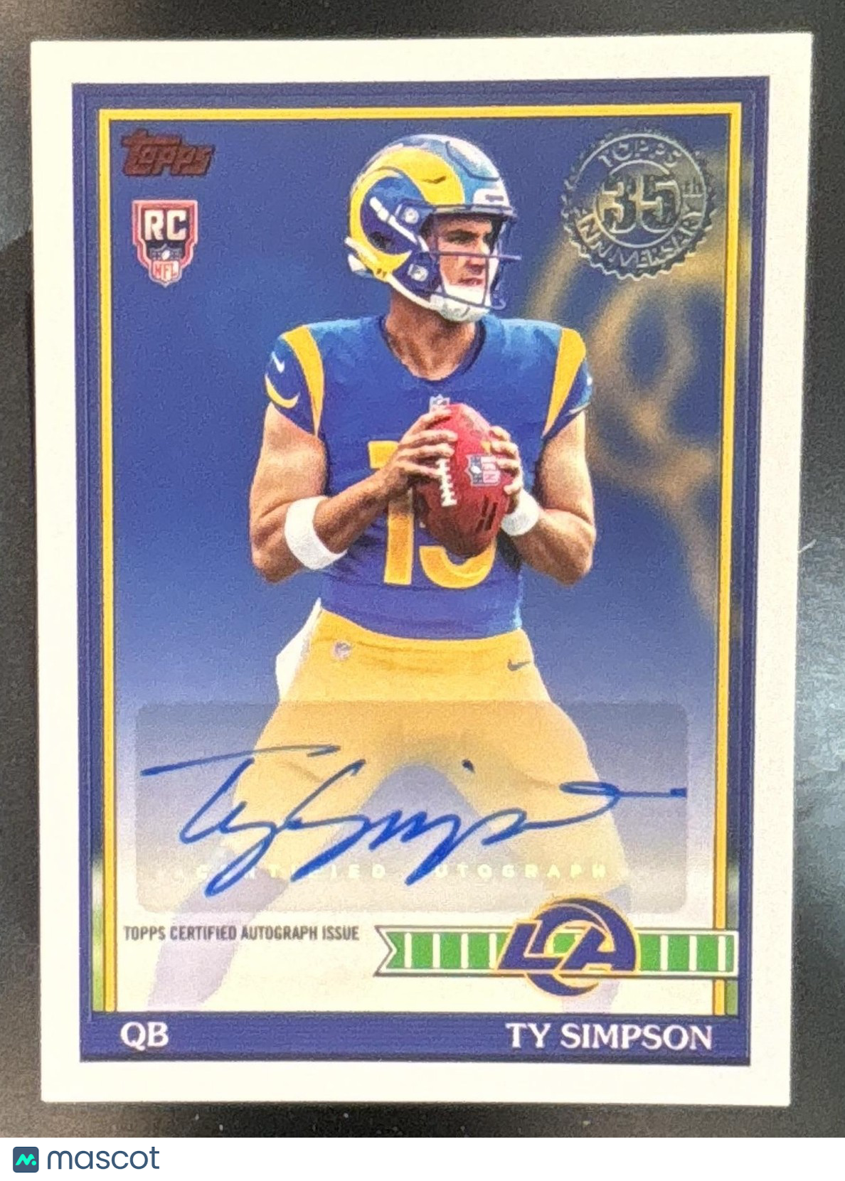 2026 Topps Ty Simpson 1991 Rookie Auto #91FRA-TS RC Los Angeles Rams