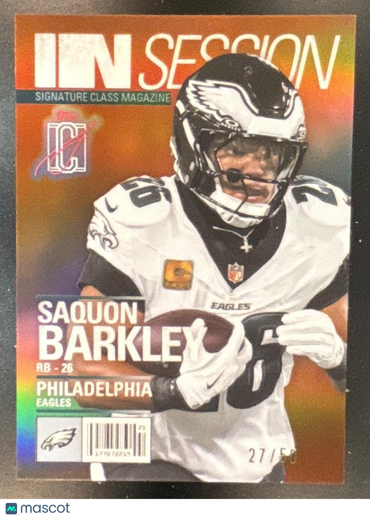 2025 Topps Signature Class Saquon Barkley In Session Orange /50 Eagles
