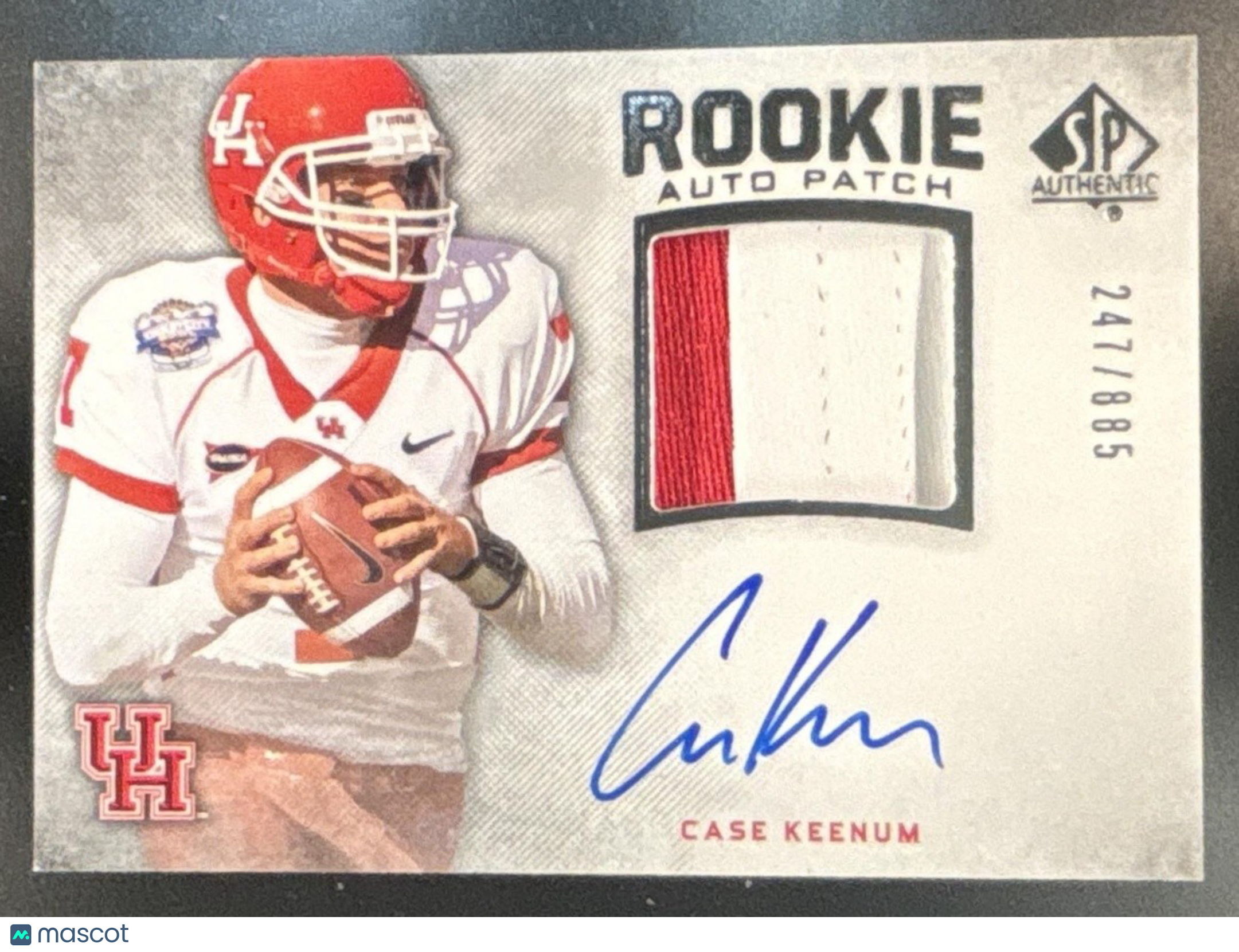 2012 SP Authentic Case Keenum /885 #254 RC Patch MEM Auto