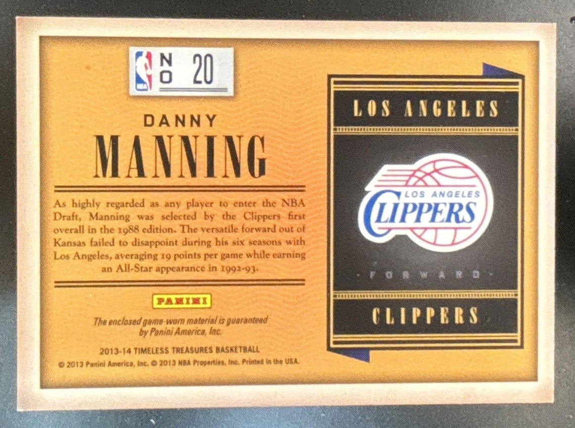 2013-14 Panini Timeless Treasures Danny Manning Treasured Threads #20 Clippers