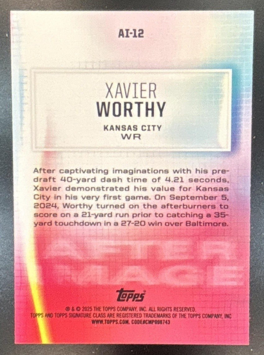 2024 Topps Signature Class Xavier Worthy After Image RC Kansas City Chiefs