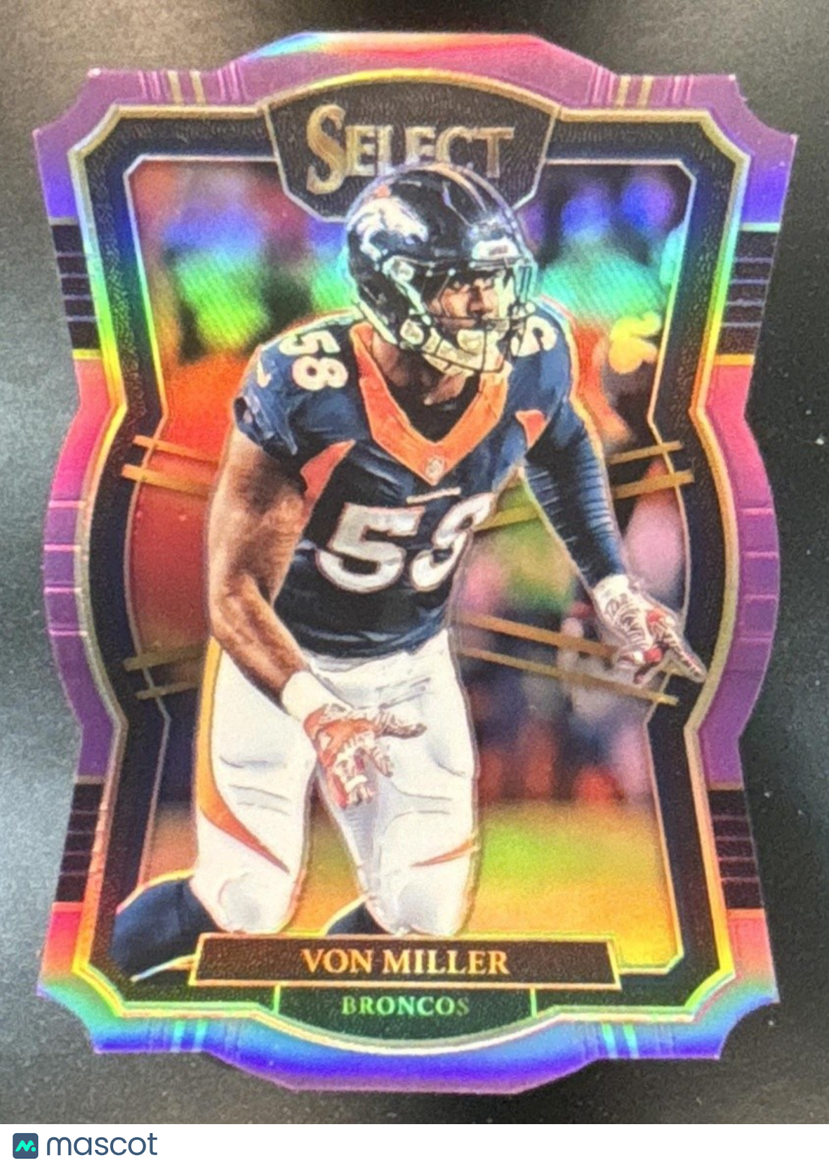 2017 Panini Select Von Miller Purple Prizm Die Cut /75 #162 Denver Broncos