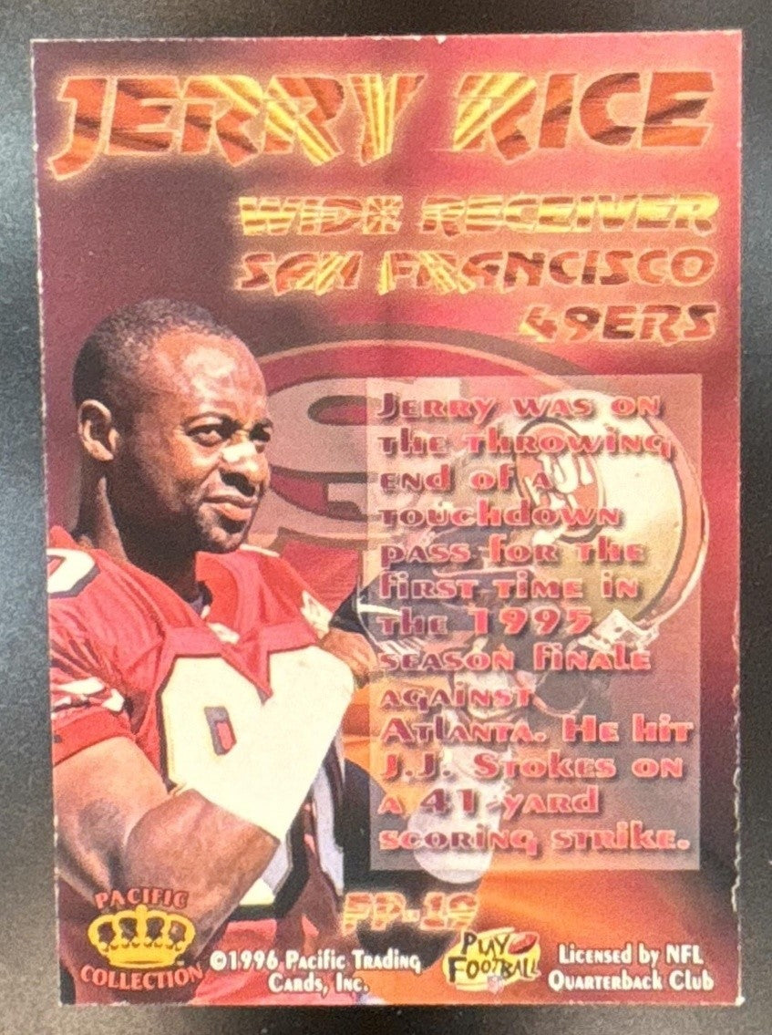 1996 Pacific Litho-Cel Jerry Rice Feature Performers #FP-19 San Francisco 49ers