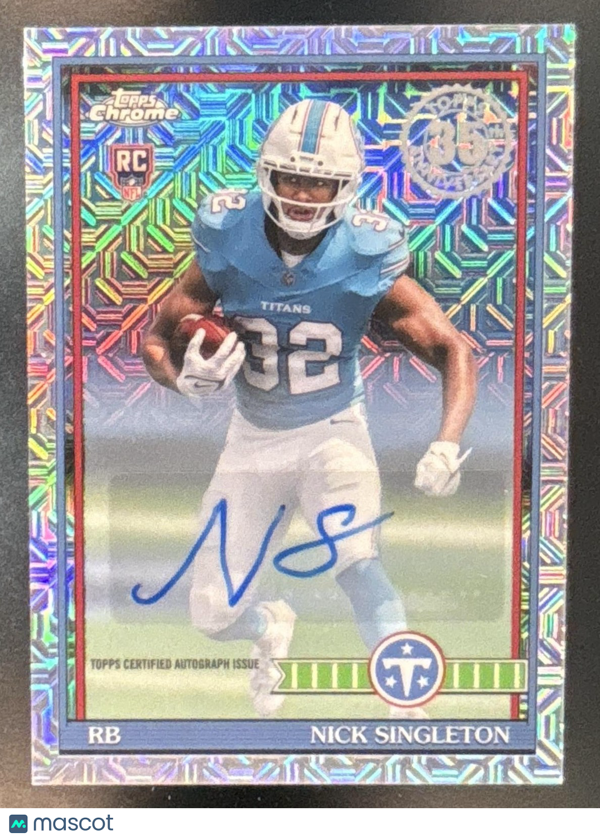 2026 Topps Nick Singleton 1991 Chrome Silver Pack Auto Mojo RC Tennessee Titans