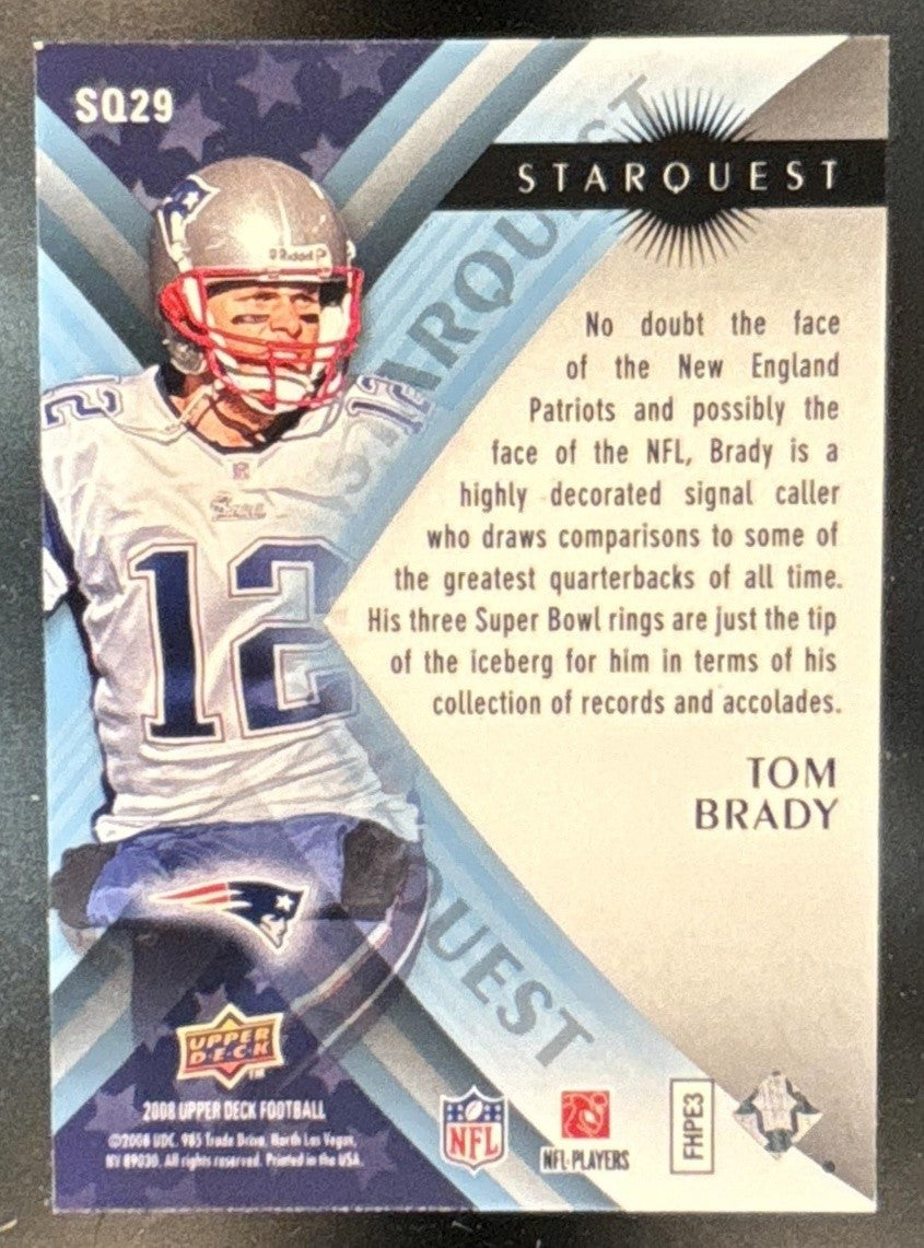 2008 Upper Deck Tom Brady StarQuest Rainbow Blue #SQ29 New England Patriots