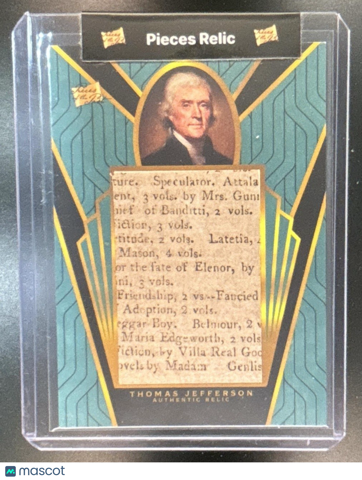 2023 Pieces of the Past Newspaper Relicc #OTSO-4 Thomas Jefferson US President