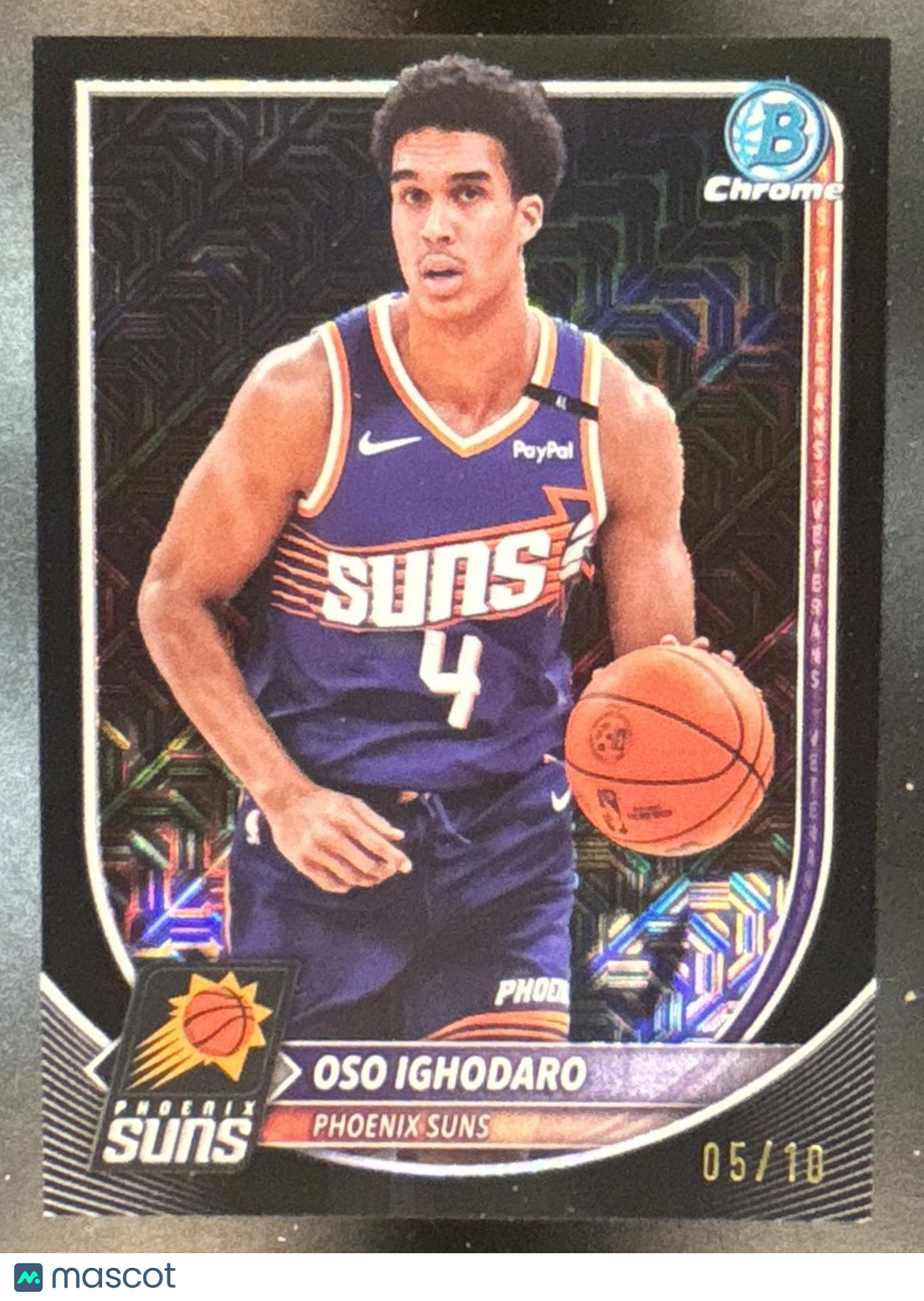2025-26 Bowman Oso Ighodaro Chrome Black Mojo Refractor /10 #BCV-196 Suns