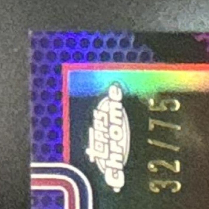 2025-26 Topps Chrome Update Tre Johnson III Purple Refractor /75 #156 RC Wizards