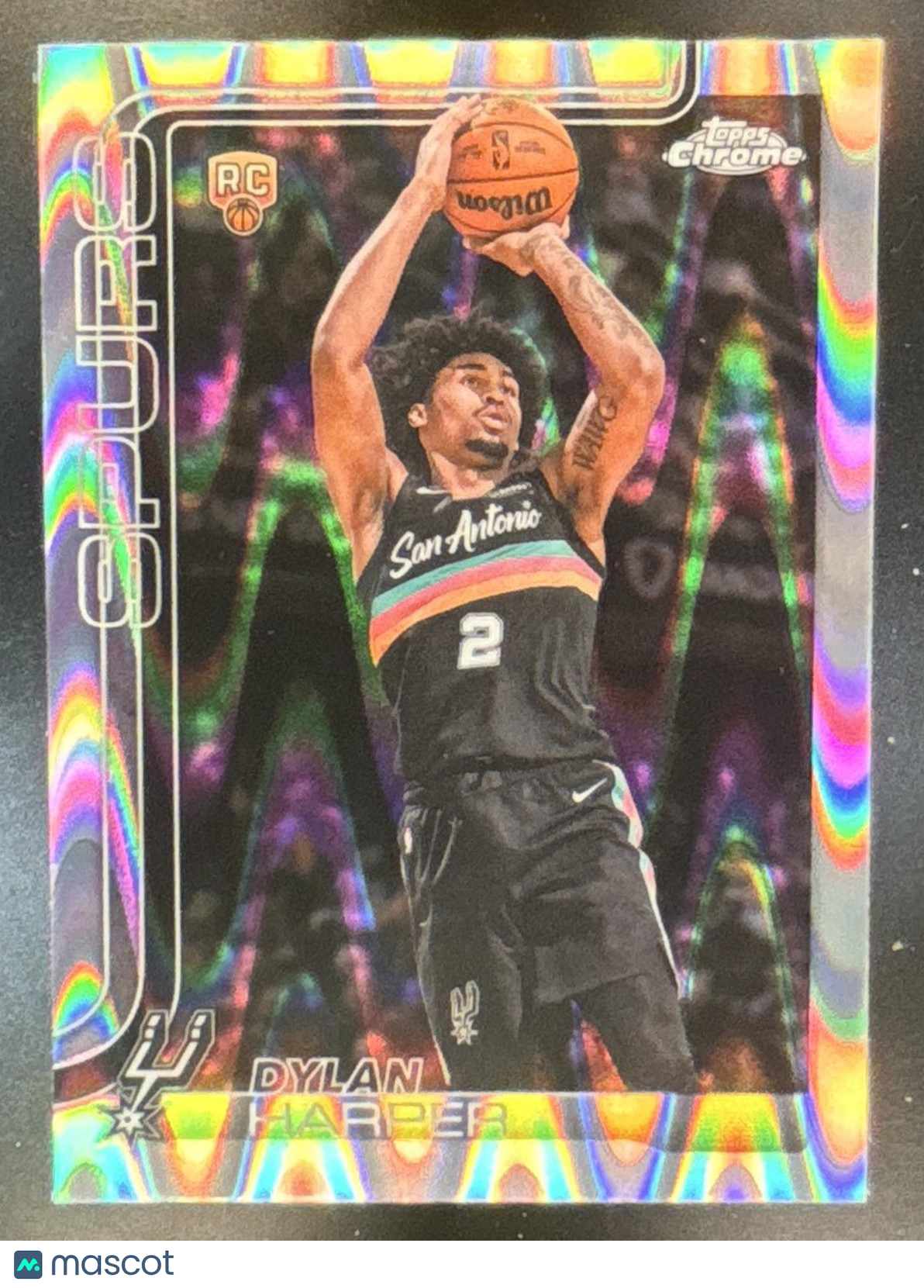 2025-26 Topps Chrome Update Dylan Harper Ray Wave Refractor #152 RC Spurs