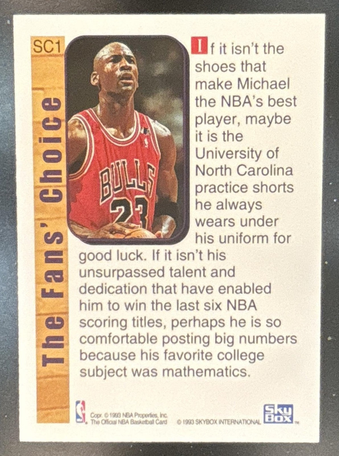 1992-93 Hoops Michael Jordan Supreme Court #SC1 Chicago Bulls