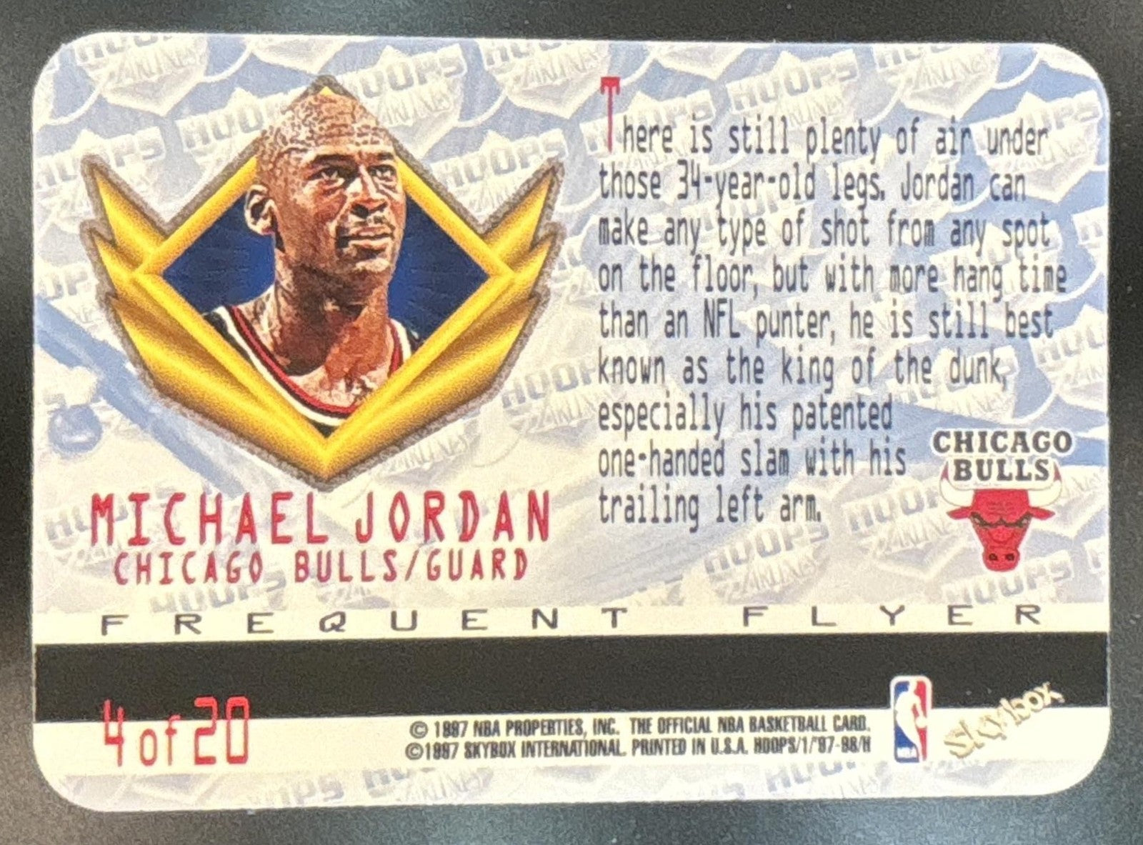 1997-98 Hoops Michael Jordan Frequent Flyer Club #4 Chicago Bulls