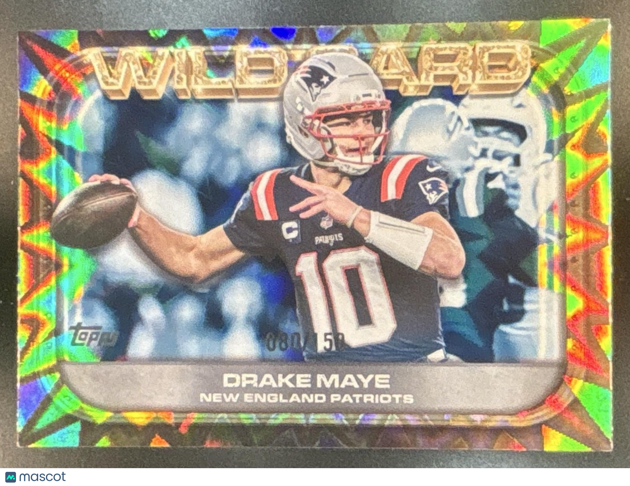 2026 Topps Drake Maye Wild Card Moments Blue /150 #WC-26 New England Patriots