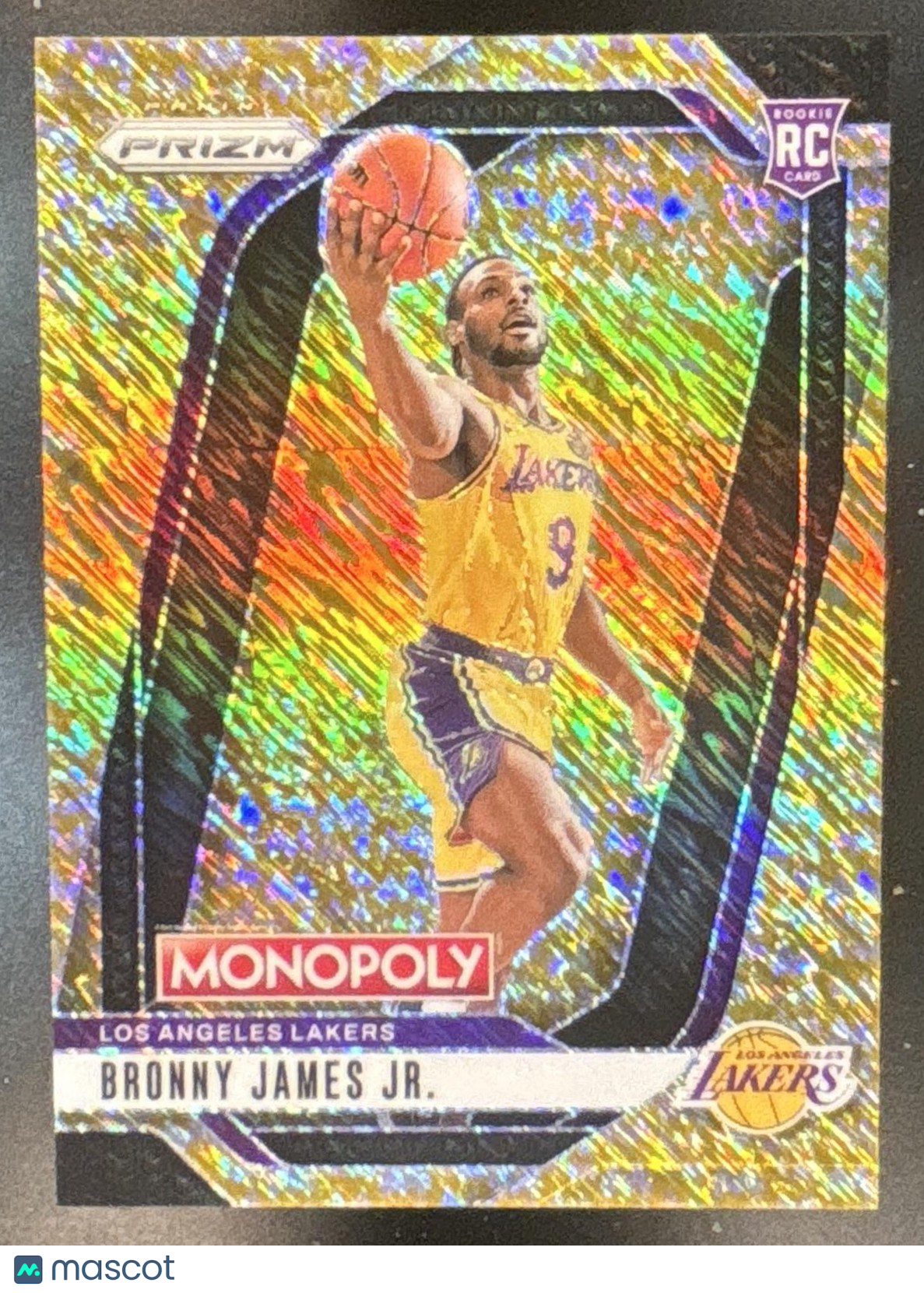 2024-25 Prizm Monopoly Bronny James Jr. Gold Millionaire Shimmer /500 #45 RC