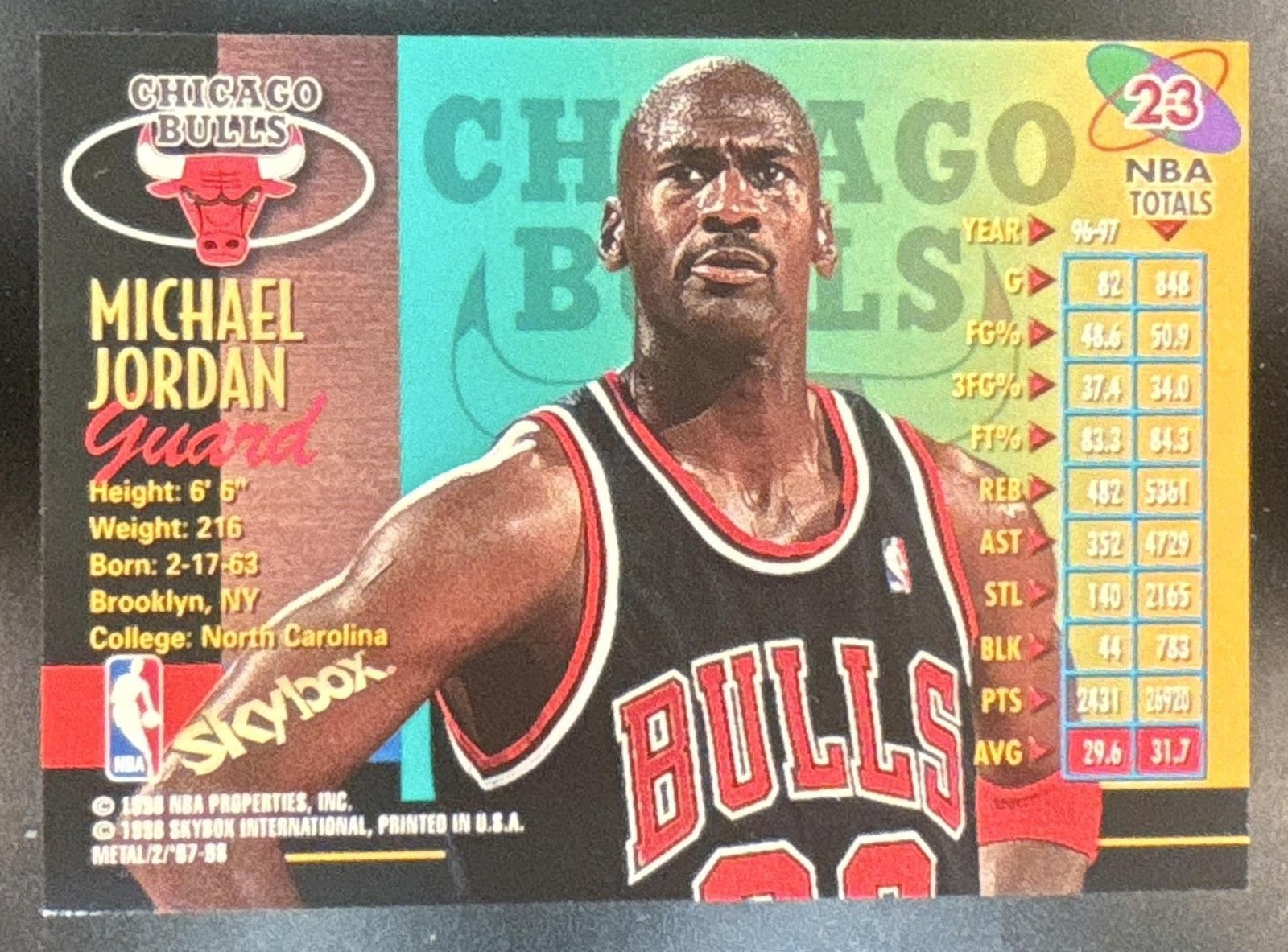 1997-98 Skybox Metal Universe Championship Michael Jordan #23 Chicago Bulls