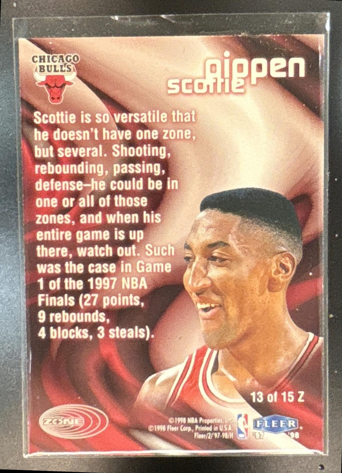 1997-98 Fleer Scottie Pippen Zone #13Z Chicago Bulls