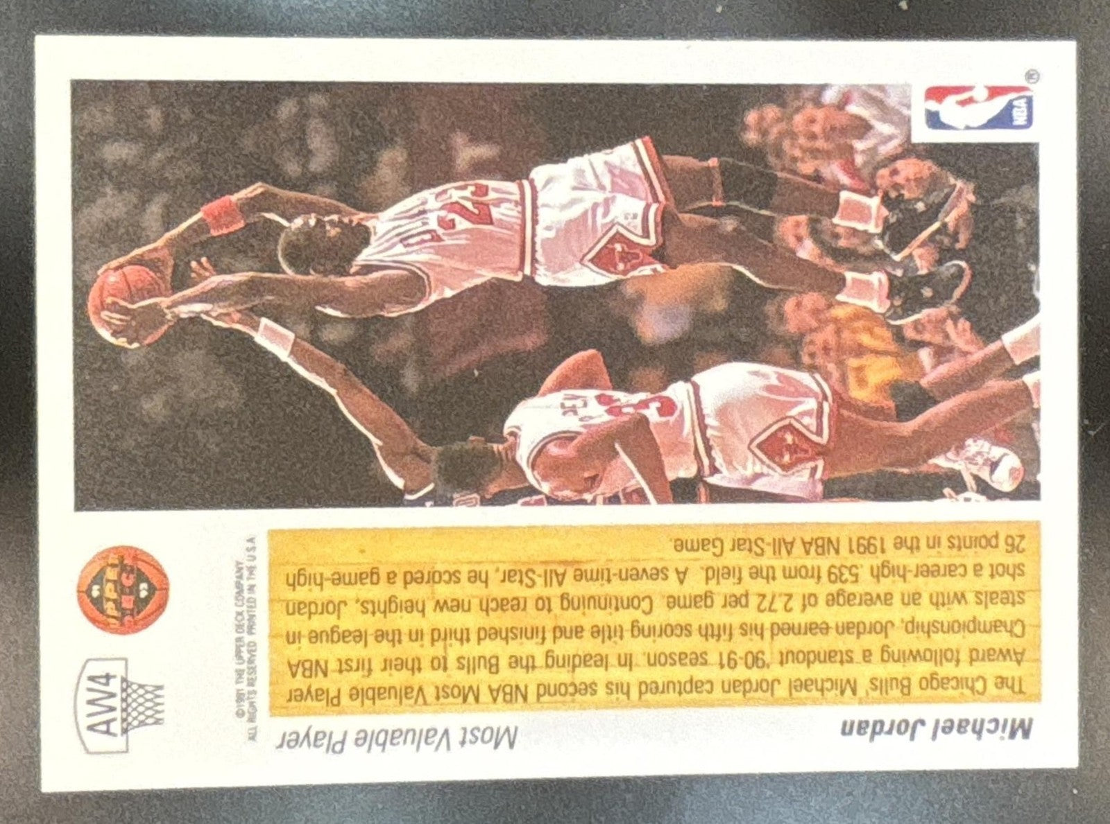 1991-92 Upper Deck Michael Jordan Award Winner Holograms #AW4 Chicago Bulls