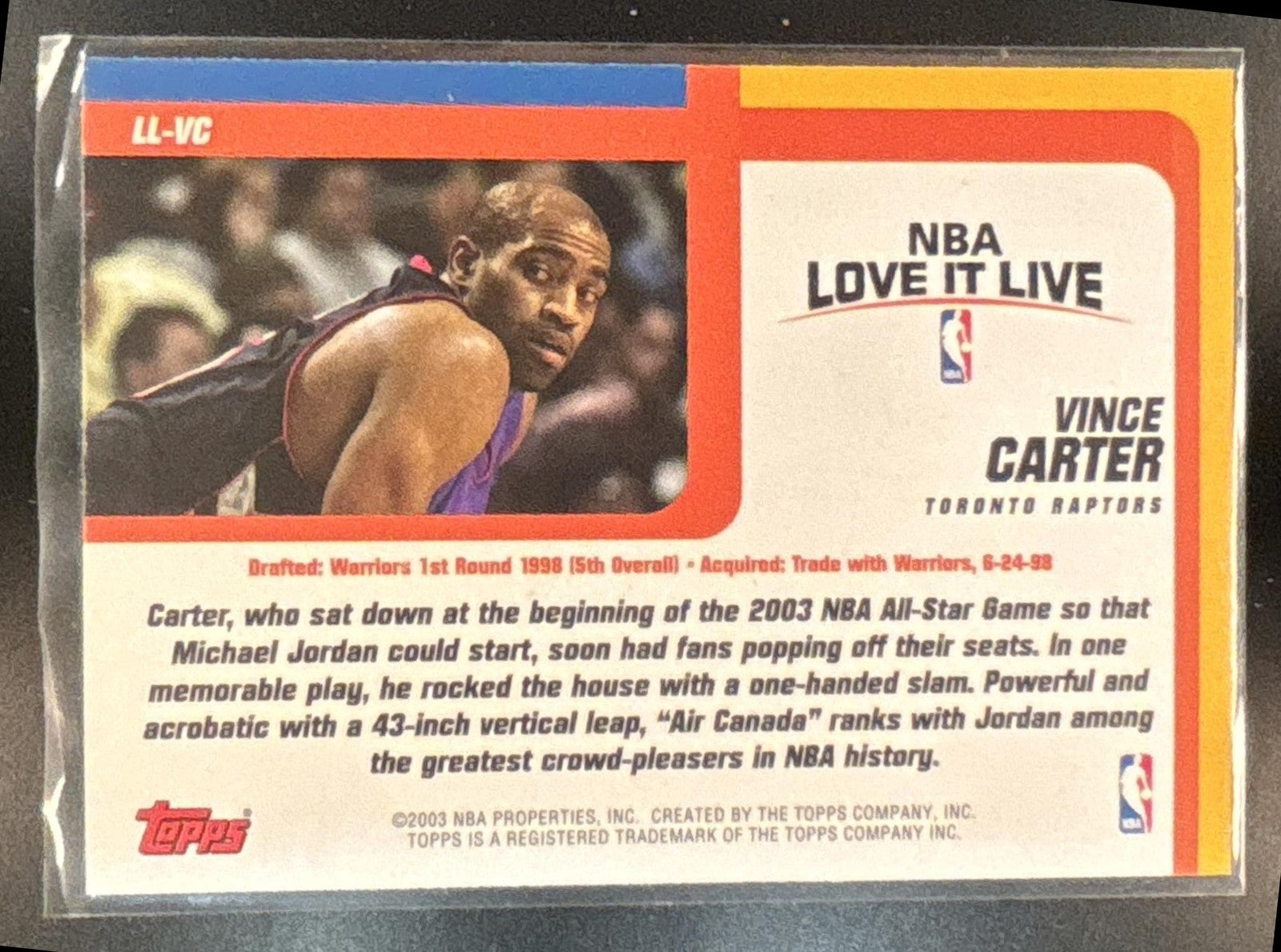 2003-04 Topps Vince Carter Love it Live #LL-VC Toronto Raptors