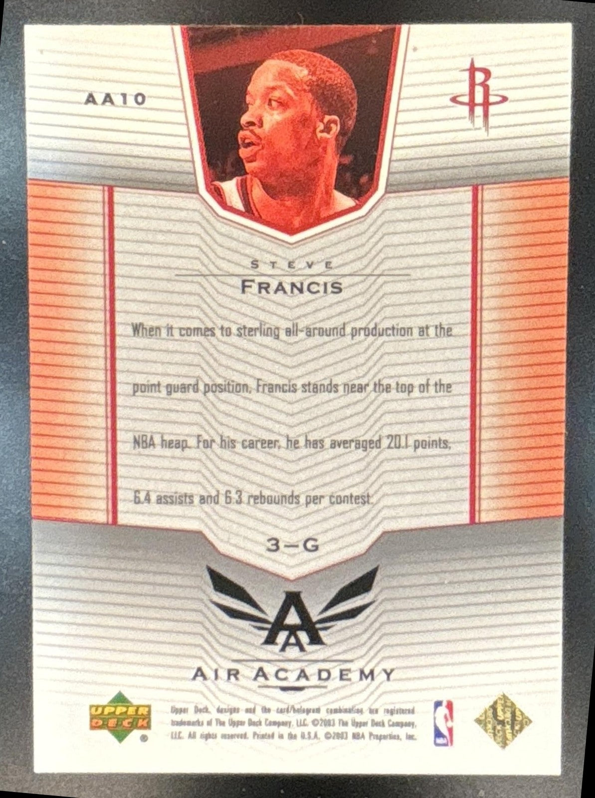2003-04 Upper Deck Steve Francis Air Academy #AA10 Houston Rockets