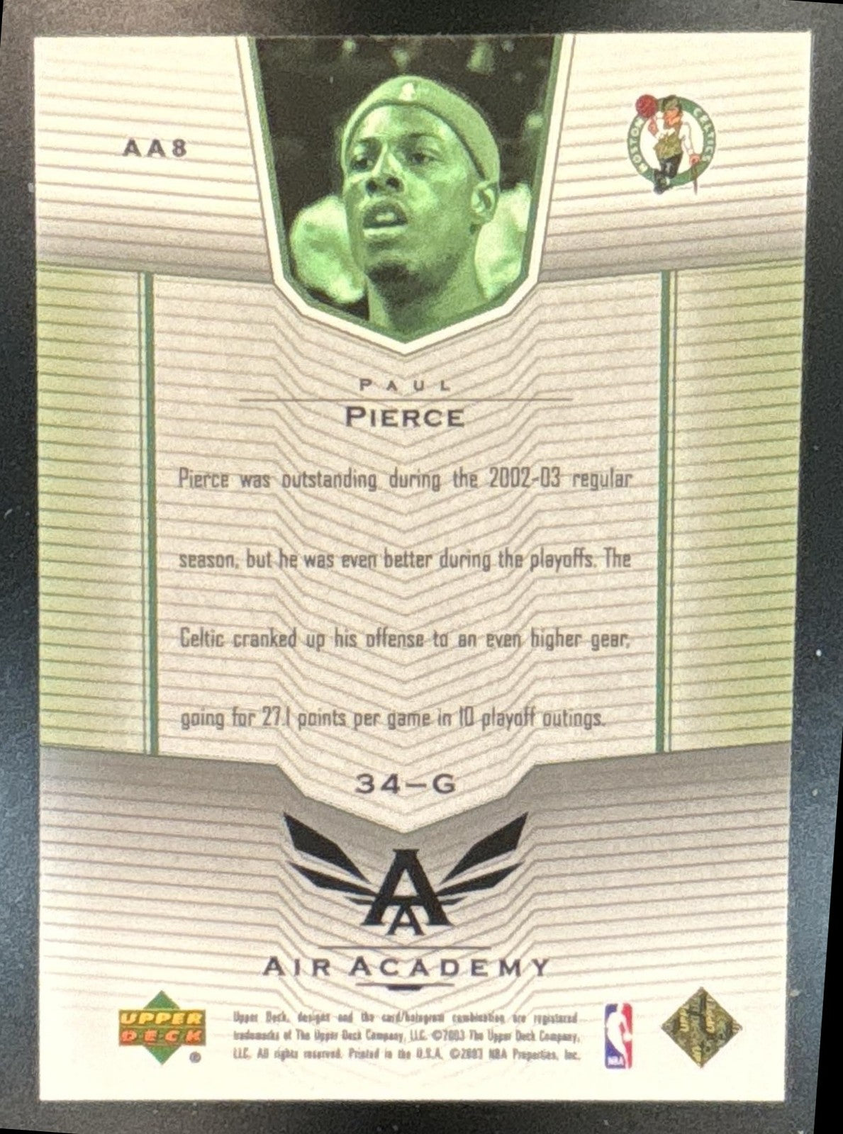 2003-04 Upper Deck Paul Pierce Air Academy #AA8 Boston Celtics