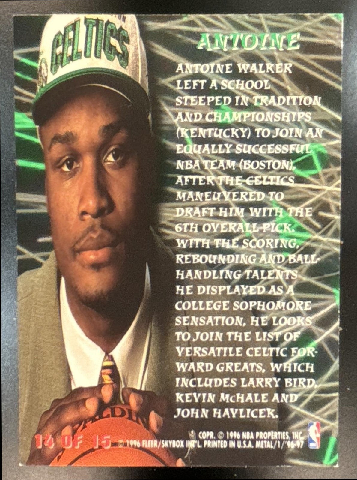 1996 Skybox Metal Antoine Walker Edge #14 Celtics