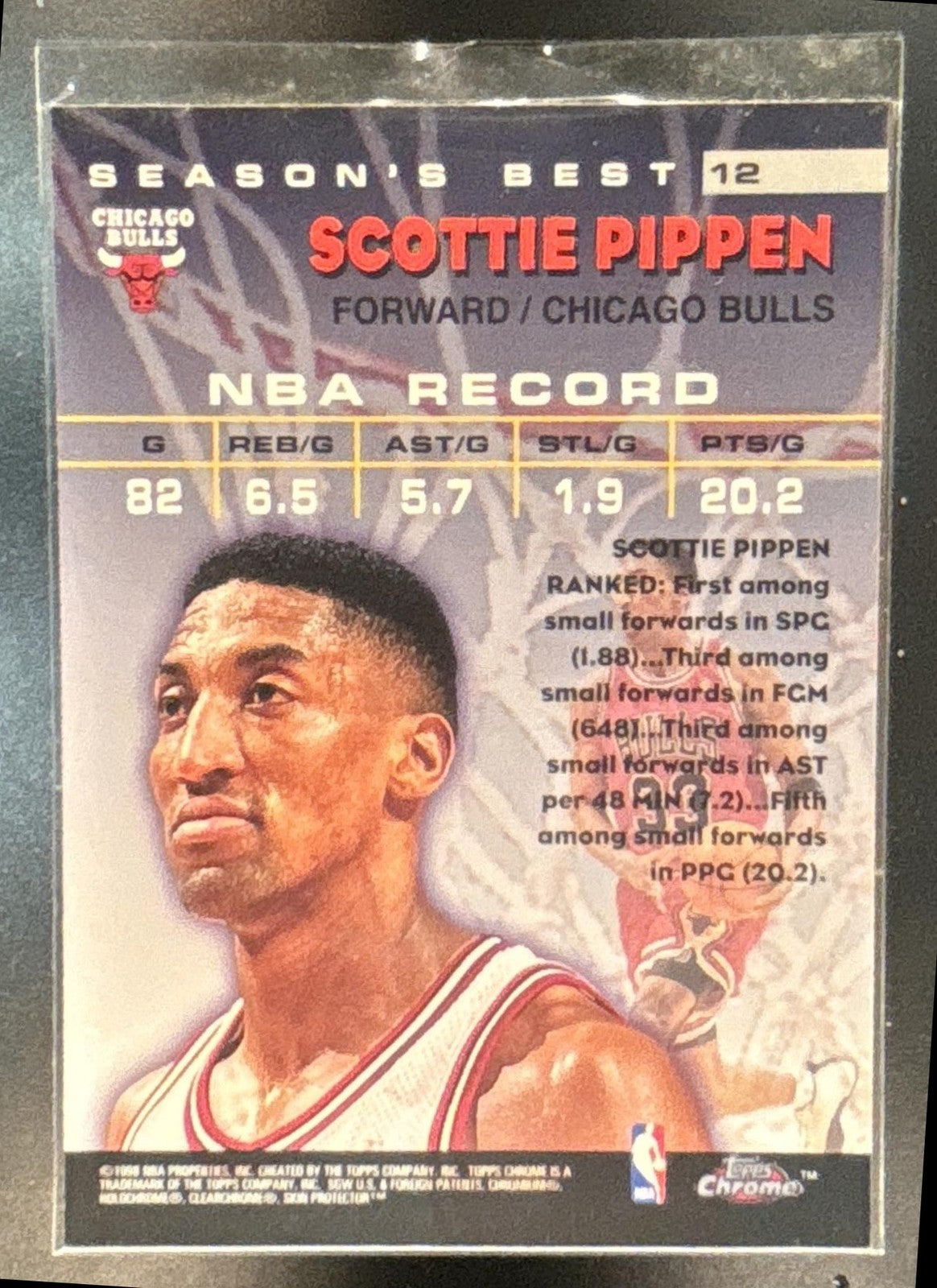 1997-98 Topps Chrome Scottie Pippen Season's Best #12 Chicago Bulls