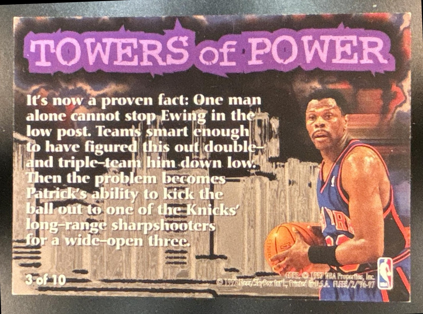 1996-97 Fleer Patrick Ewing Towers of Power #3 New York Knicks