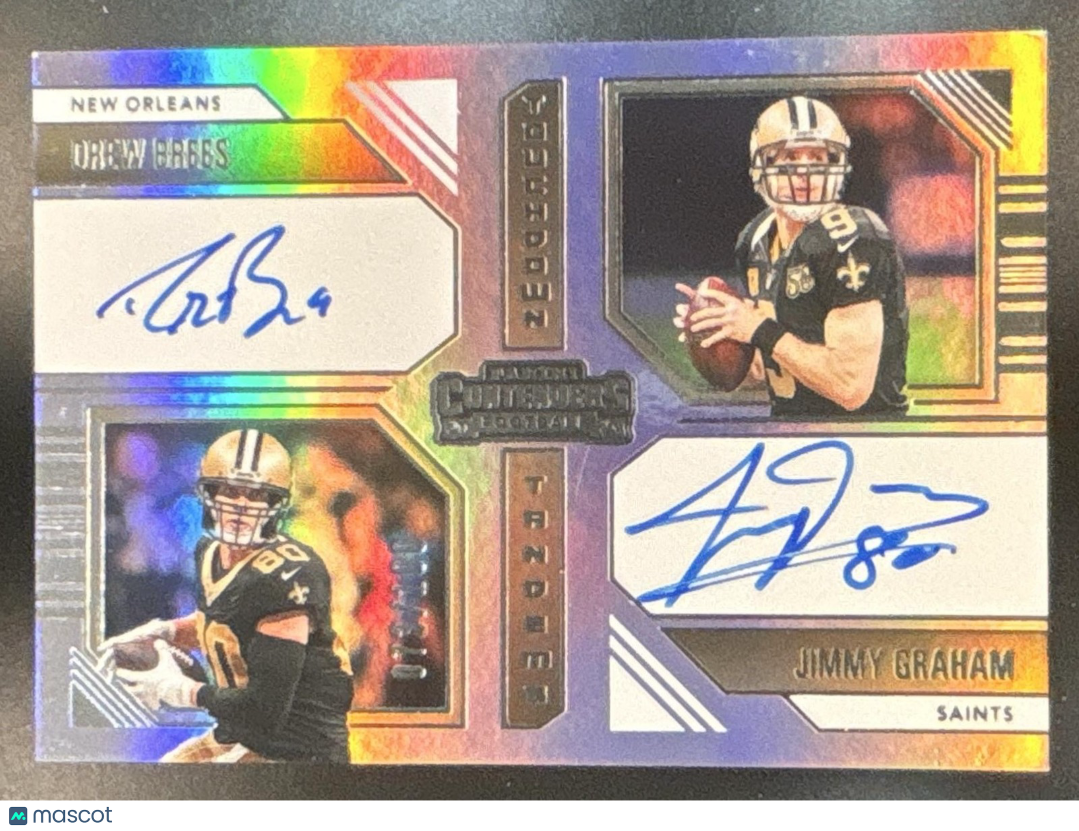 2024 Panini Contenders Drew Brees Jimmy Graham Dual Auto Touchdown Tandems #/100