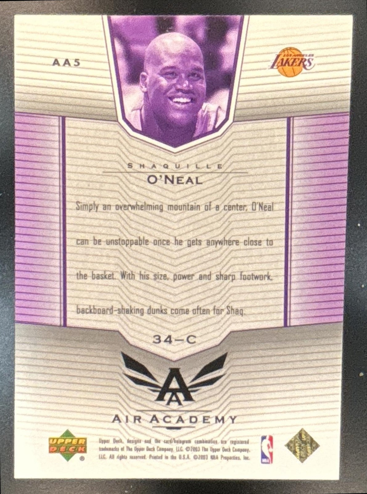 2003-04 Upper Deck Shaquille O'Neal Air Academy #AA5 Los Angeles Lakers