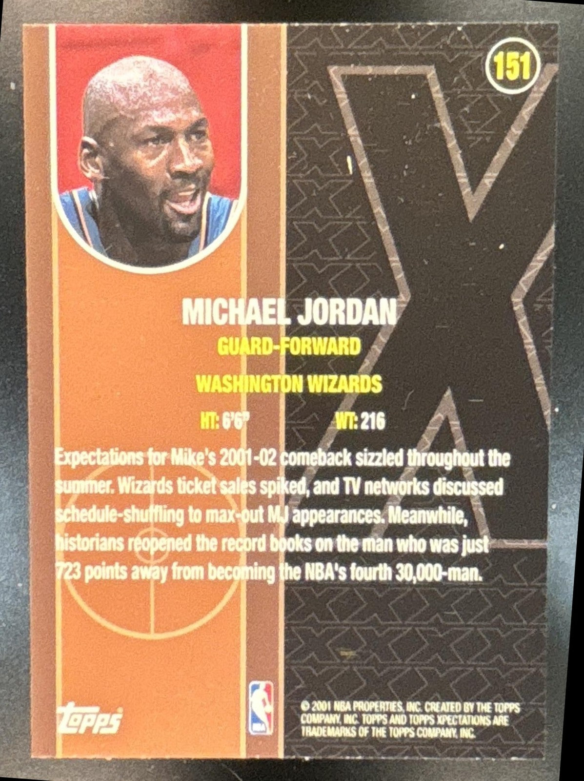 2001-02 Topps Xpectations Michael Jordan #151 Washington Wizards