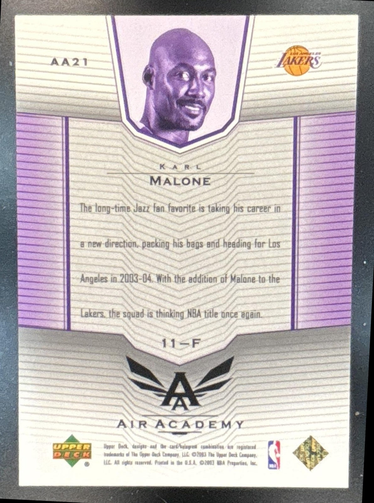 2003-04 Upper Deck Karl Malone Air Academy #AA21 Los Angeles Lakers