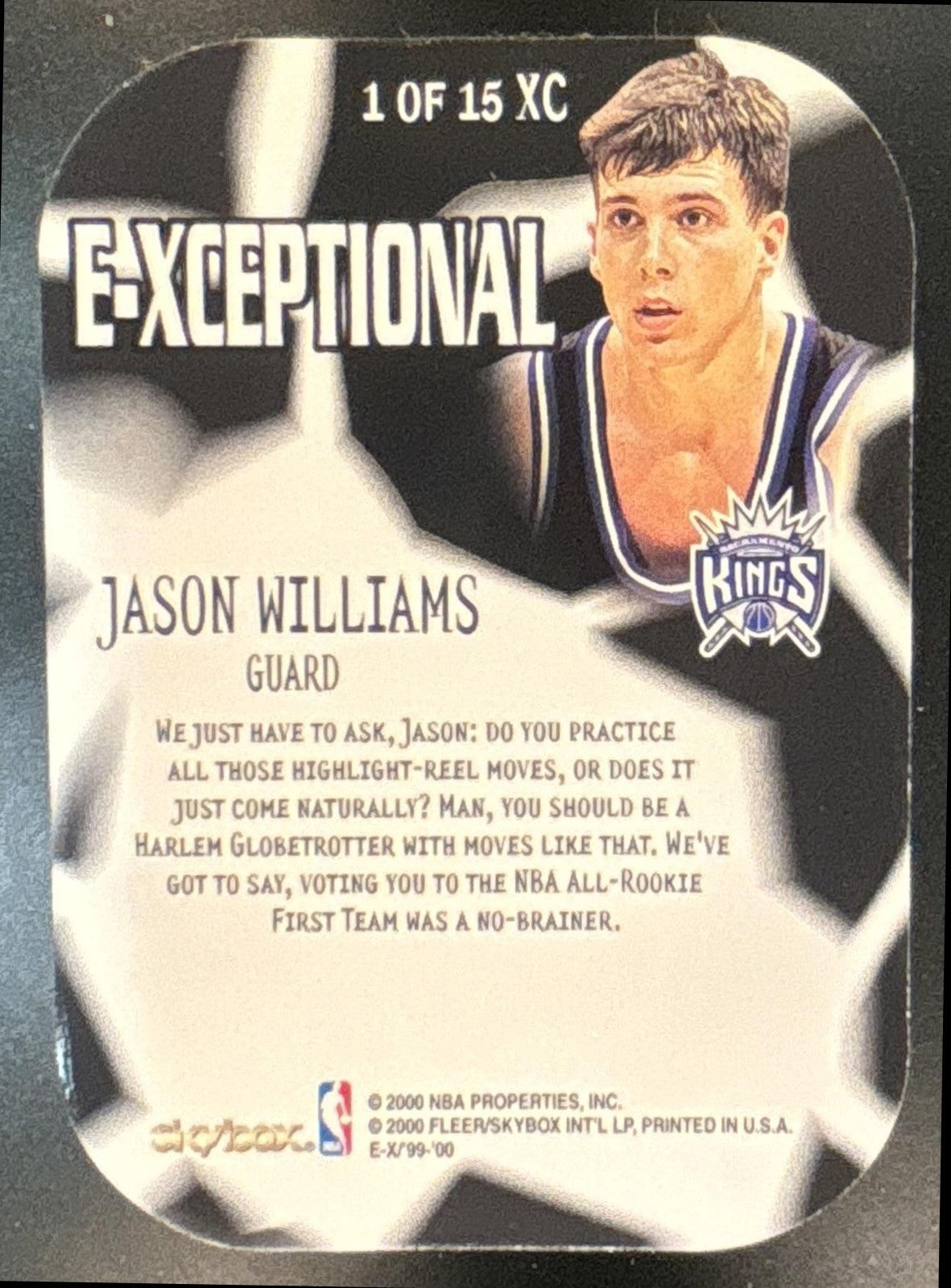 1999-2000 Skybox E-X Jason Williams E Xceptional Red #1XC Sacramento Kings