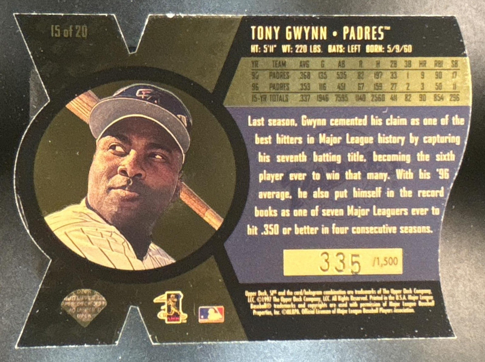1997 SPx Tony Gwynn Bound for Glory /1500 #15 Padres