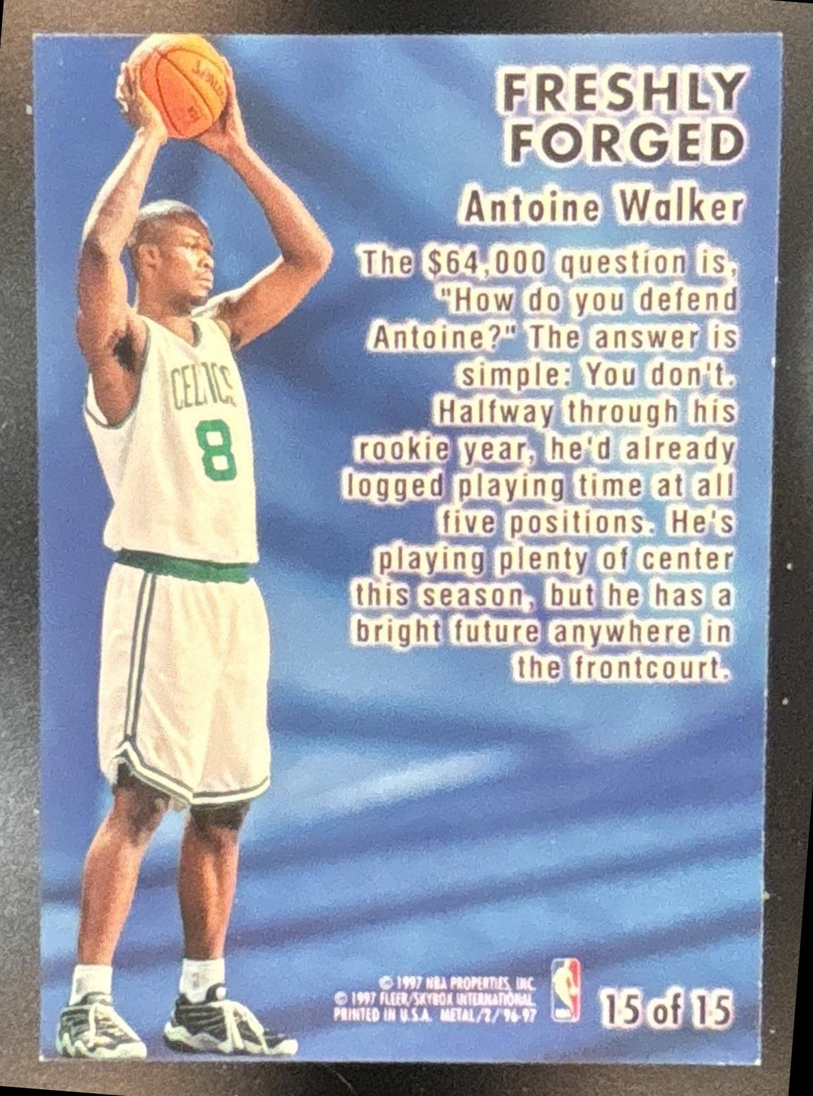 1996 Skybox Metal Antoine Walker Freshly Forged #15 RC Boston Celtics
