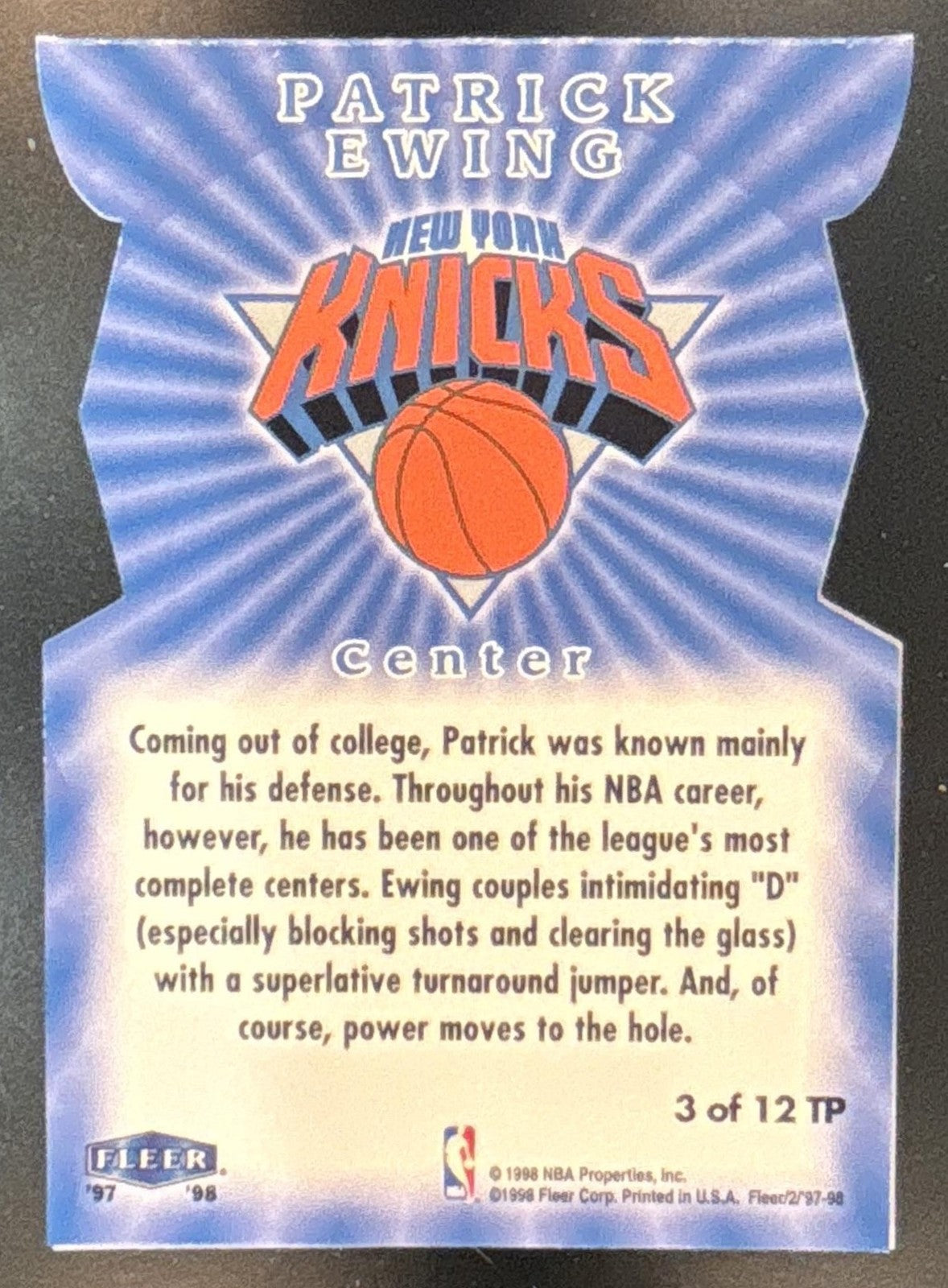 1997-98 Fleer Patrick Ewing Tower of Power #3 TP New York Knicks