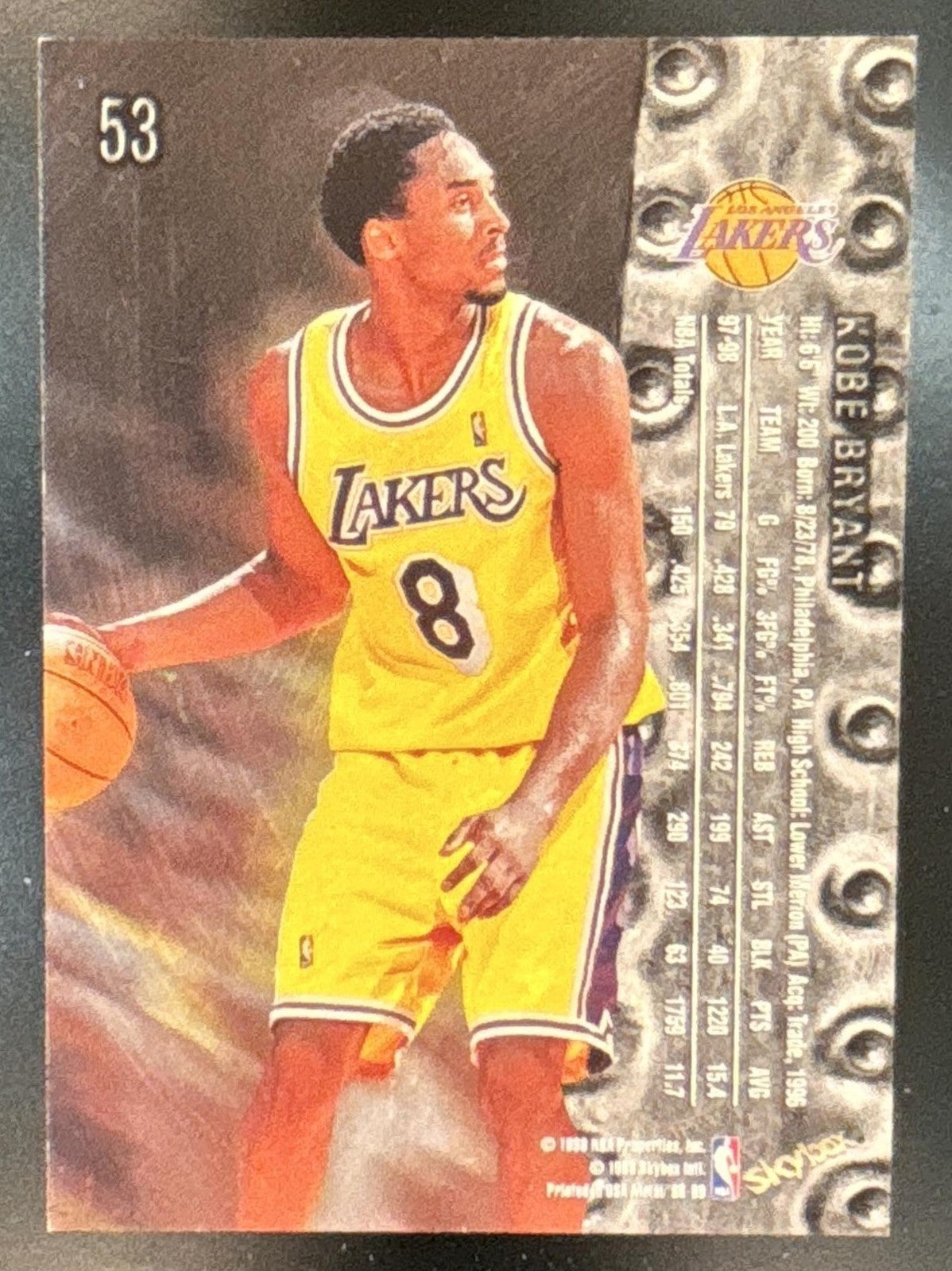 1998-99 Skybox Metal Universe Kobe Bryant #53 Los Angeles Lakers