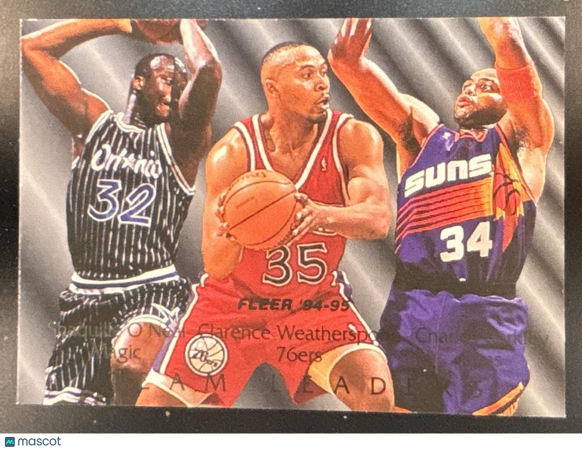 1994-95 Fleer Shaquille O'Neal Clarence Weatherspoon Charles Barkley Team Leader