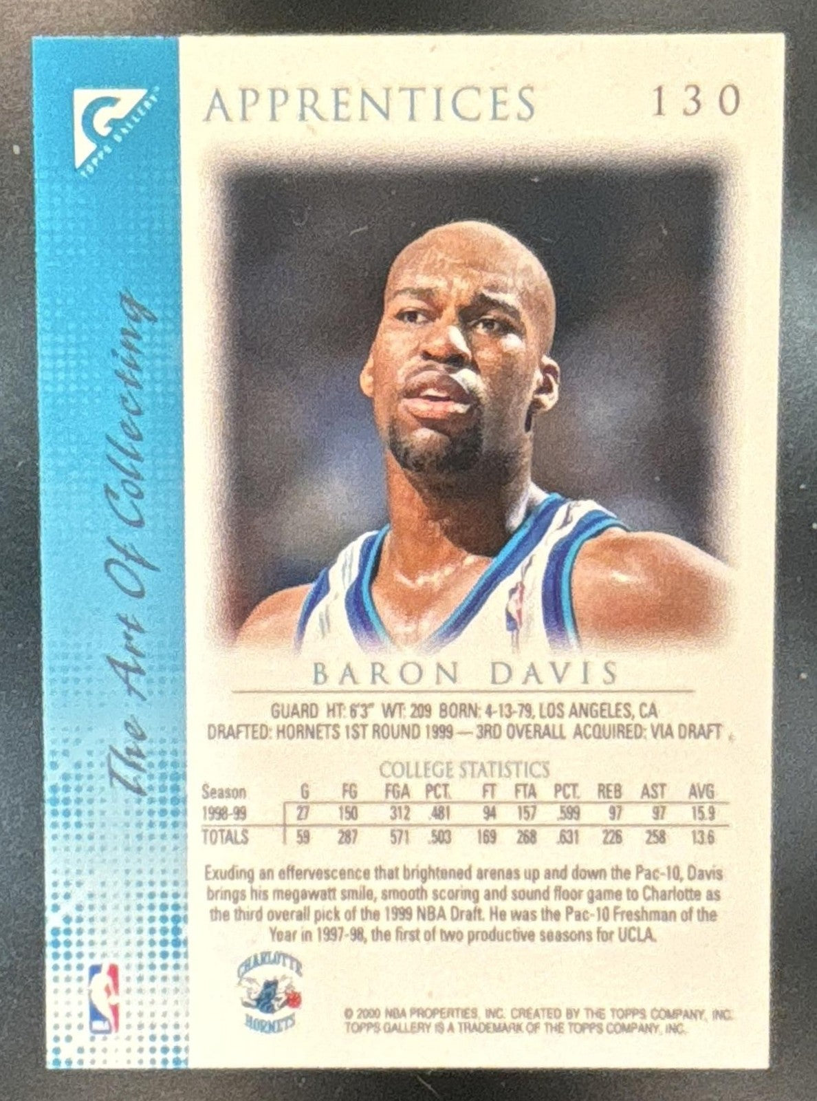 1999-00 Topps Gallery Baron Davis #130 RC Charlotte Hornets