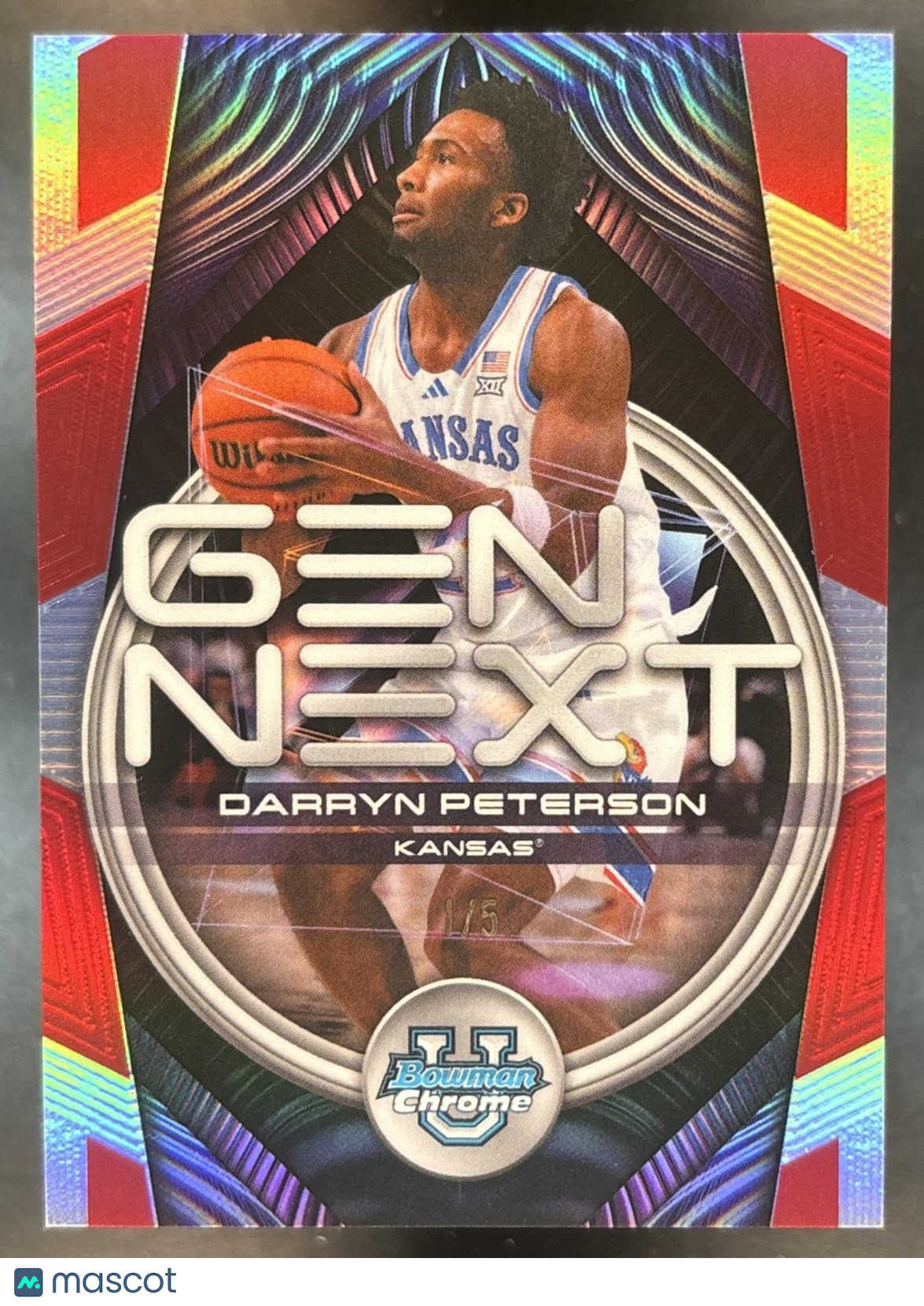 2025-26 Bowman Darryn Peterson Gen Next Chrome Red Refractor /5 Jayhawks