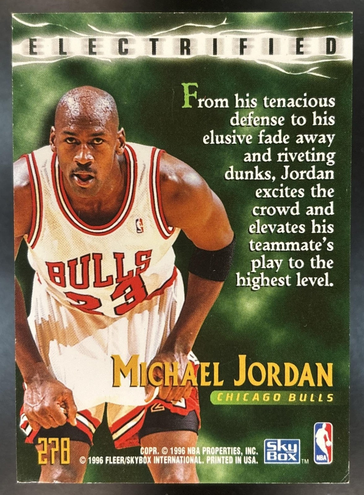 1995-96 Skybox Premium Michael Jordan #278 Electrified Chicago Bulls