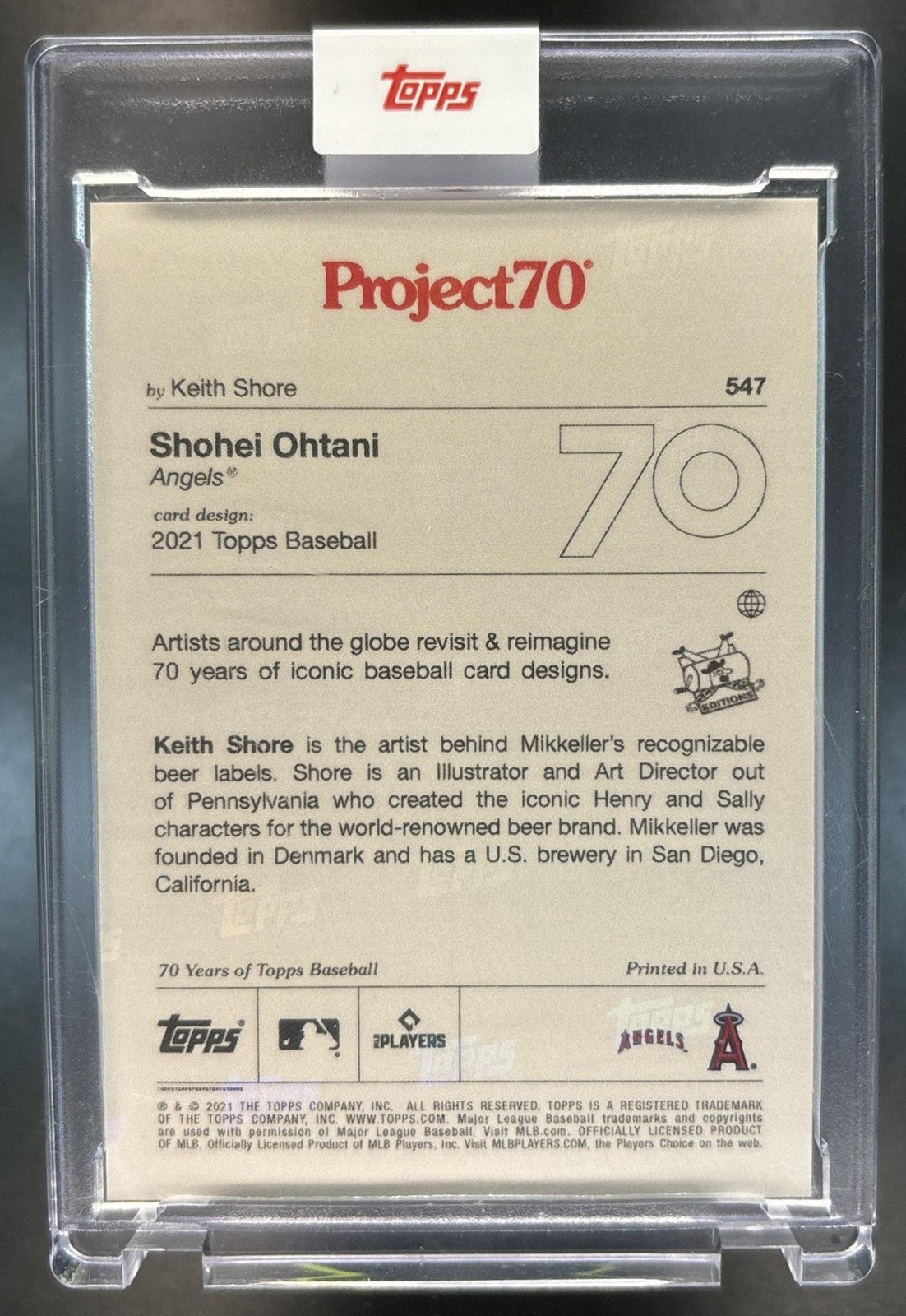 2021 Topps Project70 Shohei Ohtani #547 Los Angeles Angels
