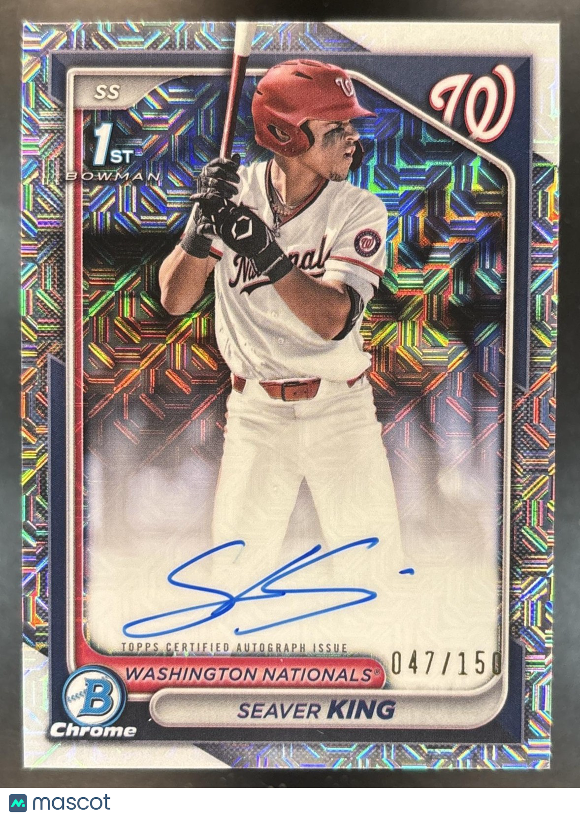 2024 Bowman Draft Seaver King Chrome Auto HTA Choice Refractor /150 1st Prospect