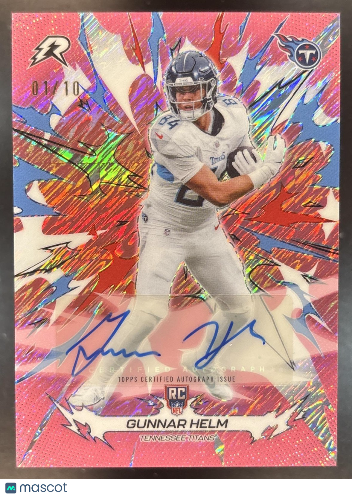 2025 Topps Resurgence Gunnar Helm Rookie Signatures Pink Power Surge 1/10 RC