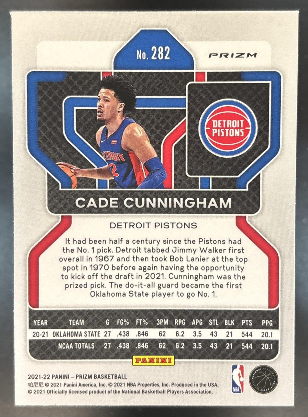 2021-22 Panini Prizm Cade Cunningham Ice #282 RC Detroit Pistons