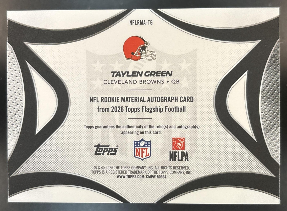 2026 Topps Taylen Green NFL Rookie Material Auto Orange /25 MEM RC SSP Browns