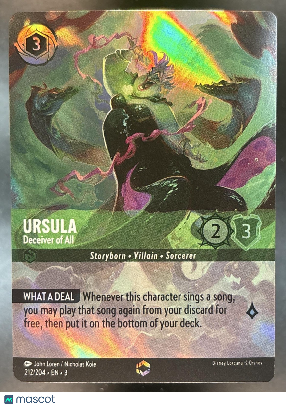 2024 Lorcana TCG Into the Inklands Ursula Deceiver of All Alternate Art #212/204